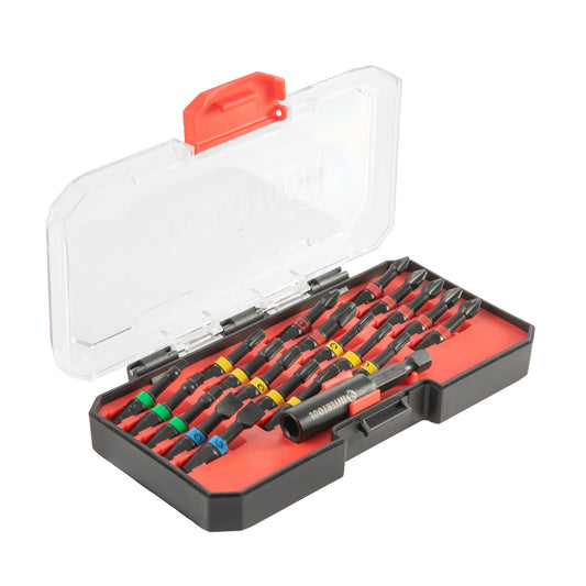 INTERTOOL S2 Impact Bit Set 1.25" Impact Ready Driver Bits - 32-Piece Phillips, Square, Torx, Slotted with Magnetic Holder - Durable Screwdriver Bits for Impact Driver VT08-3381