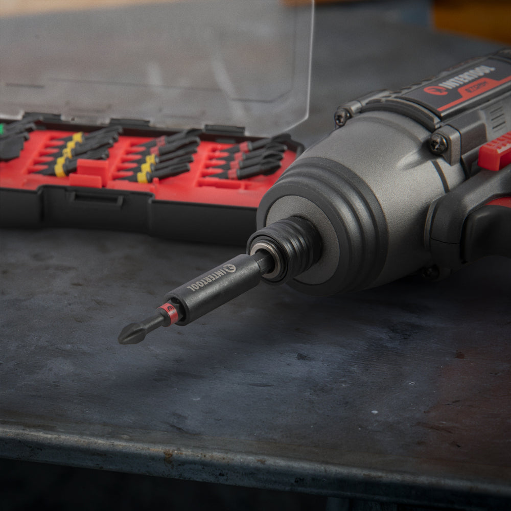 Набор ударных бит INTERTOOL 21 шт. | Phillips, Square, Torx, Slotted с магнитным держателем | VT08-3381