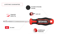 Набор отверток INTERTOOL 6 шт., крестовые и плоские, настенный держатель | VT08-3436